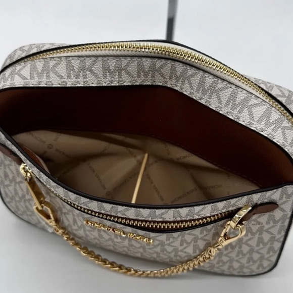 MICHAEL KORS LARGE EW ZIP CHAIN CROSSBODY BAG & JET SET TRAVEL MD ZA CARD CASE - Picture 8 of 11